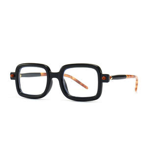 Nouvelles Lunettes de Soleil Carrées à Monture Épaisse pour Hommes, Protection UV400, Verres PC à Monture Complète, Cadre Noir C3, Imprimé Léopard, Collection Printemps 2022, Origine Taizhou - Product Image 2