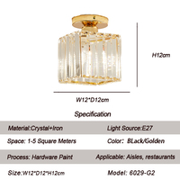 Lustre Suspension Moderne LED en Cristal pour Plafond, Allée ou Couloir