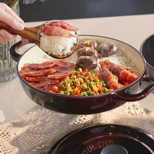 Qianleou Duke 26cm Marmite à fruits <span class=keywords><strong>de</strong></span> mer en émail, marmite en fonte, isolée avec couvercle, compatible avec <span class=keywords><strong>les</strong></span> plaques à induction - Product Image 4