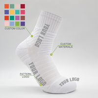 Chaussettes de sport antidérapantes en coton pour l'entraînement, le football, le pilates, avec logo personnalisé, pour hommes