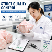 Boîte cadeau en carton rose à pois personnalisée, 100% biodégradable, pliable avec fentes, fermeture magnétique, logo personnalisé, gaufrage offset