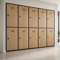 Casier de vestiaire commercial Brikley à 2 niveaux, en HPL antibactérien, avec serrure numérique pour rangement en vestiaire