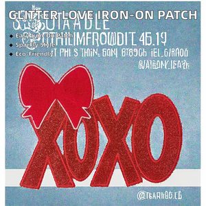 Lớn sequin tình yêu XOXO thư sắt-on Valentines Day long lanh Chenille các bản vá lỗi hình trái tim thêu các bản vá lỗi cho quần áo - Product Image 3