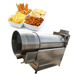 Máquina mezcladora de sabor continuo de patatas fritas, sazonadora de tambor