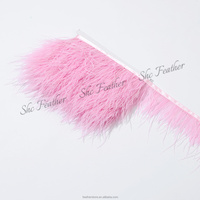 Frange de plumes d'autruche naturelles de 8-10 cm en vrac, tissu en dentelle satinée teinte pour vêtements, robes, décorations de mariage, artisanat DIY