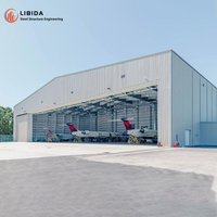 Hangar de avión con marco de acero ligero prefabricado moderno, hangar de acero, sala de almacenamiento, diseño de edificio