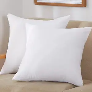 Funda de almohada de microfibra, insertos cuadrados blancos de 20x20 y 18x18 pulgadas