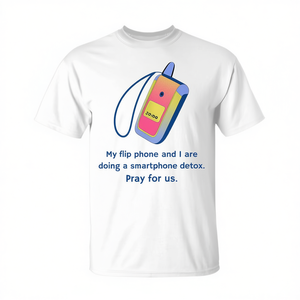 Camiseta con diseño de teléfono plegable y desintoxicante de la tecnología para minimalistas tecnológicos - Product Image 2
