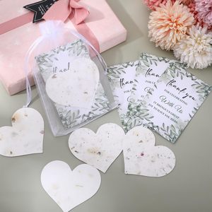 Segnalibro Personalizzato a Forma <span class=keywords><strong>di</strong></span> Cuore in Carta Piantabile con Semi, Ecologico, per Bomboniere <span class=keywords><strong>di</strong></span> Matrimonio - Product Image 5