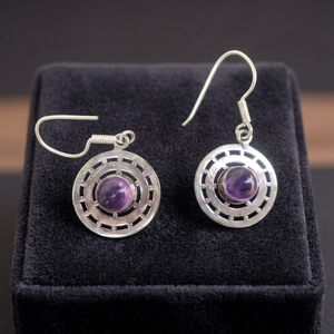 AAA Quality <b>Silver</b> <b>Drop</b> <b>Earrings</b> Amethyst Gemstone Handmade Bohemian Style Women's Jewelry Gift Bulk Wholesale - Product Image 1