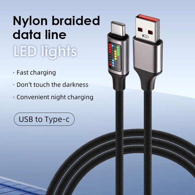 60W Super Fast Charging Nylon Weaving Jacket Data Cable with Micro USB Type-C for iPhone and for Mobile Phones