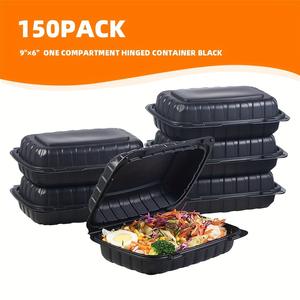 Contenedor de Alimentos Desechable de Plástico con Tapa, Apto para Microondas, de 3 Compartimentos y 30 oz, para Comida para Llevar, Hamburguesas y Kits de Comida - Product Image 5