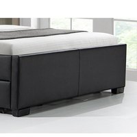 Willsoon Modernes Design Kingsize-Bett mit Stauraum, LED-Licht-Kopfteil aus PU-Leder, Massivholzrahmen mit Schubladen für den Heimgebrauch