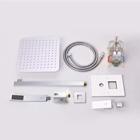 Système de panneaux de douche encastrés avec mitigeur thermostatique en laiton intégré et ensemble de robinetterie de douche pour salle de bain