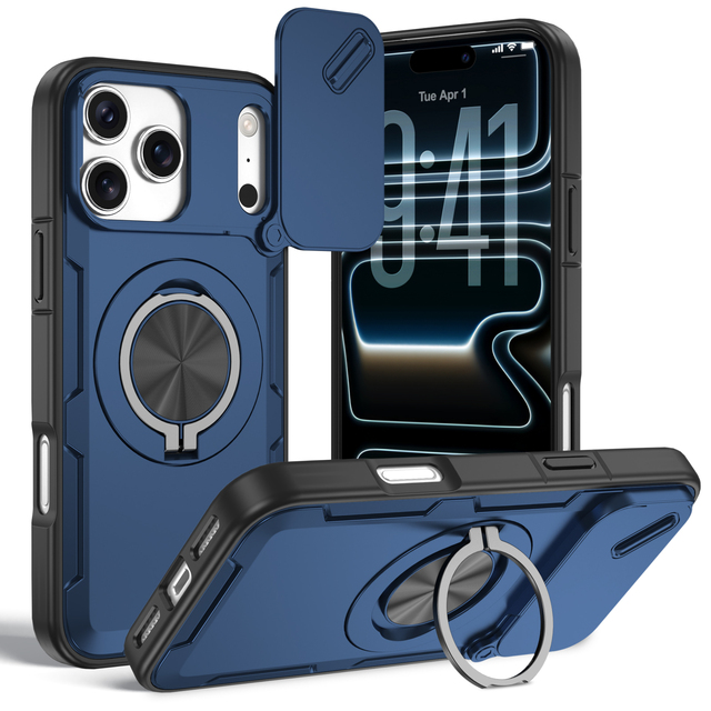 Heavy-duty Rugged Magnetic Ring Stand Case for iPhone 17 Pro Max 16 Plus 15 14 13 12 18 360 Mobile Phone Cell Phone Protector