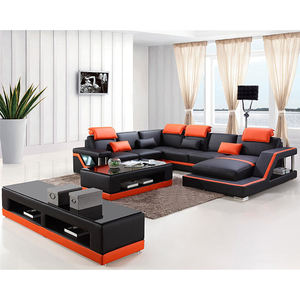 Foshan-sofá seccional en forma de U, <span class=keywords><strong>Muebles</strong></span> de Sala de estar, de cuero, venta al por mayor - Product Image 2