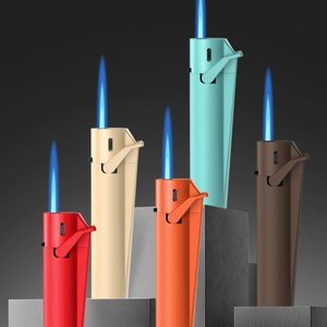 Briquet à cigare en métal coupe-vent à flamme jet, rechargeable, électronique, au butane, avec allumage à bras oscillant - Product Image 3