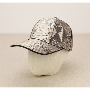 ZENOS High-End Custom 6-Panel Silver Copper Buckle Python Skin Leather <b>Waterproof</b> Baseball Cap Khaki Sports Golf Travel <b>Hat</b> - Product Image 5