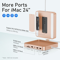 Estación de acoplamiento 6/7 en 1, adaptador de carcasa de 7 puertos USB 3,0 para IMac M1 chip m.2 data SSD
