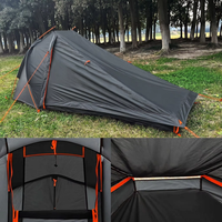 Tente de randonnée compacte 3 saisons en Silnylon 20D ultralégère personnalisée, portable, hautement imperméable, pour une personne