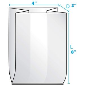 Focus Poly Clear LDPE <b>Bags</b> 4x2x8 Inches Open Top For Food Storage Restaurant Prep Candy Hardware Merchandise Use 1000 Count - Product Image 3