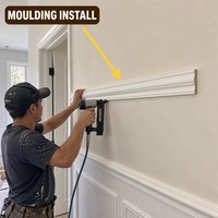 Moulure en bois massif blanc pour joints murs-plafonds, taille personnalisée