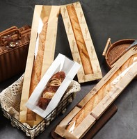 Sacs alimentaires en papier kraft recyclable avec fenêtre transparente et autocollants de scellage pour l'emballage de la nourriture pour bébés et du pain, 50 unités
