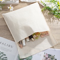 Vente en gros de sacs enveloppe en coton naturel avec logo personnalisé, petite pochette à rabat en coton pour bijoux, accessoires, emballage cadeau