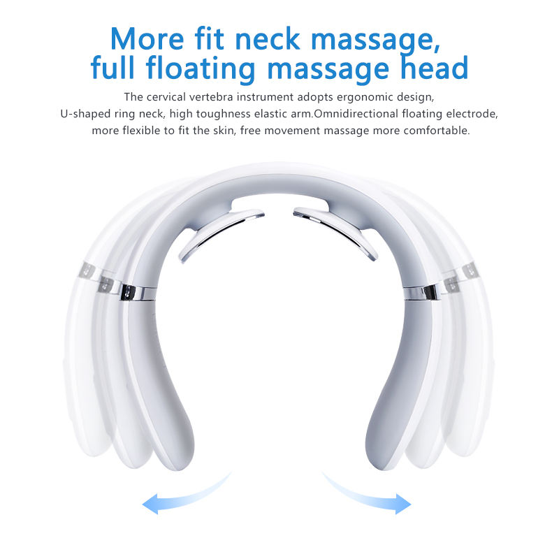 New Product 2021Cervical Traction Therapy Vibration Massager Foldable Health Care Pain Relief Heating Pulse Neck Massager