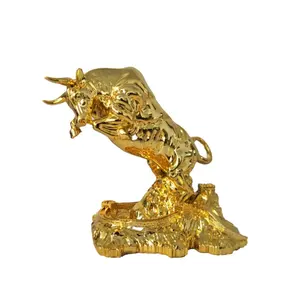 الراتنج مصارعة الثيران الذهب الثور تمثال ديكور للطاولات
