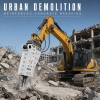 Martillo Hidráulico de Primera Calidad HB20G, Martillo Hidráulico para Excavadora SB81 para Trabajos de Demolición con Excavadoras de 18-26 Toneladas