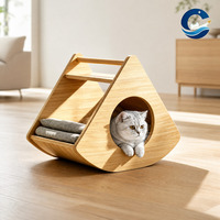 Maison pour chat en bois massif Yueyaoju, abri pour chat de style simple en bois, accessoires pour animaux de compagnie pour chats