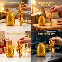 Durable Silk Finish PLA Twisty Fidget Egg Multi-Color Options Articulated Design Executive Stress Relief Manufacturer Direct