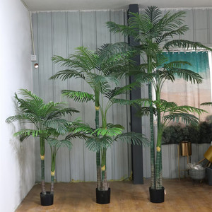 S0186 palmier en plastique pour décoration intérieure, Hall extérieur, centre commercial, plante verte, bonsaï, banyan, faux palmier Areca, arbre <span class=keywords><strong>bananier</strong></span> artificiel - Product Image 5