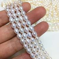 Perles de riz, perles en vrac, perles d'eau douce naturelles, brins de perles d'eau douce, brins de perles naturelles d'eau douce