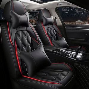 Siège de voiture toutes saisons exclusif transfrontalier, nouveau, avec couverture intégrale, motif diamant, en cuir synthétique PVC, avec support lombaire - Product Image 5