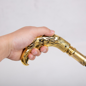 Canne de luxe en métal avec poignée tête d'aigle, design sculpté, bâton de marche pour gentleman, accessoire formel - Product Image 4