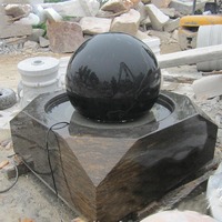 Décoration intérieure ou extérieure de maison pierre naturelle Feng Shui boule rotative noire marbre sphère d'eau fontaine décoration
