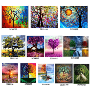 CHENISTORY Serie Alberi Pittura Fai da Te con Numeri Arte Moderna da Parete Dipinto Acrilico Fatto a Mano per Decorazione Casa 40x50cm - Product Image 2