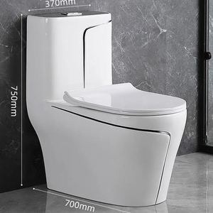 WC en céramique moderne de luxe, une seule pièce, en porcelaine, couleur or noir, cuvette de toilette en céramique - Product Image 5