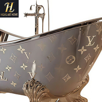 Baignoire de Luxe Italienne en Acier Inoxydable de Haute Qualité, Nouveau Produit, Créativité Artistique, Baignoire à Remous pour Hôtel, Salle de Bain, Villa