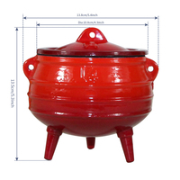 Ensemble de casseroles en fonte émaillée rouge 1/4 # plats de service en métal classique soupe gaz Induction