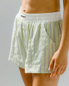 <span class=keywords><strong>Boxer</strong></span> <span class=keywords><strong>da</strong></span> <span class=keywords><strong>donna</strong></span> Casual a vita alta e comodo <span class=keywords><strong>da</strong></span> salotto e fluida con bottoni a righe con motivo Bermuda ricamato elastico - Product Image 4