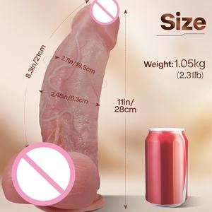 11'' Realistische Ongesneden Voorhuid Grote <span class=keywords><strong>Dildo</strong></span> Enorme Dikke <span class=keywords><strong>Dildo</strong></span> met Sterke Zuignap voor Handsfree Gebruik Huidachtige Siliconen <span class=keywords><strong>Dildo</strong></span>'s - Product Image 2