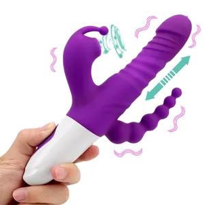 Lambendo a língua Vibrador G-spot Massagem Sex Toy para Mulheres 3 Modos Telescópica Dildo Vagina Clitóris Otário Anal Beads Shop