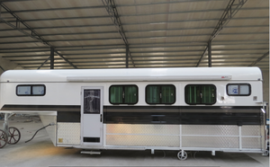 HERUI Luxe Triple-Cheval Col De Cygne En Aluminium Horsebox Aérodynamique Tack Stockage DOT Certification Equine Transport Solution 2 - Product Image 6