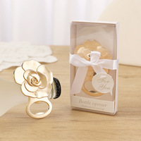 Ouvre-bouteille en forme de rose dorée, cadeaux et souvenirs de mariage pour les invités, fournitures de fête