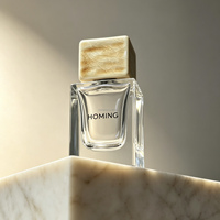 Flacon de parfum de luxe personnalisé en verre transparent, flacons vaporisateurs de parfum 50 ml, flacon de parfum carré vide en verre avec bouchon en céramique