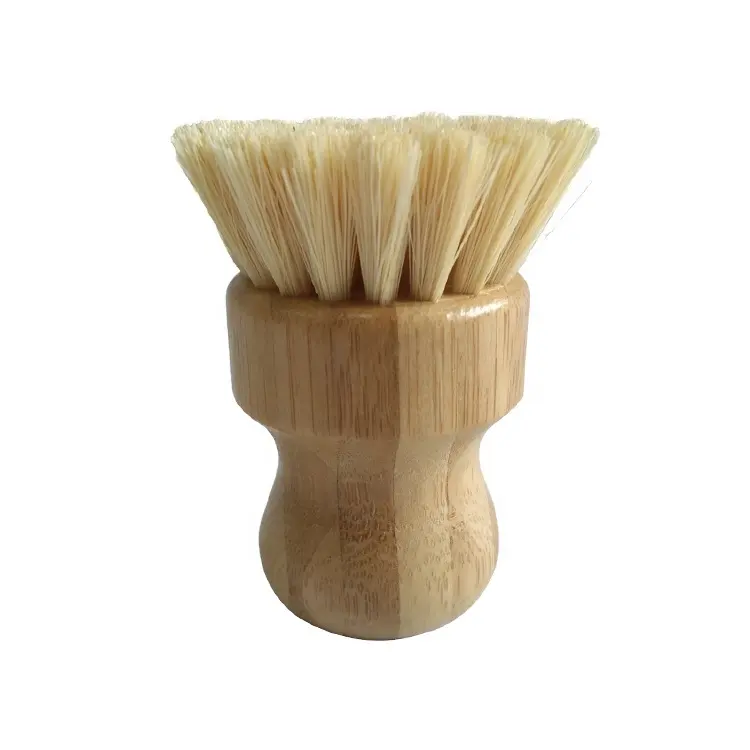 ESD Natural ECO Kitchen Round Wood Scrubber Bamboo Dishwashing Small Dish Pot Scrubbing Cleaning Brush