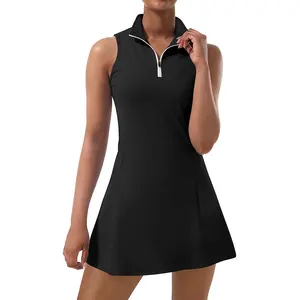 Vêtements de tennis personnalisés jupe courte pour femmes costume deux pièces vêtements de sport jupe de tennis col polo robe de tennis pour les femmes